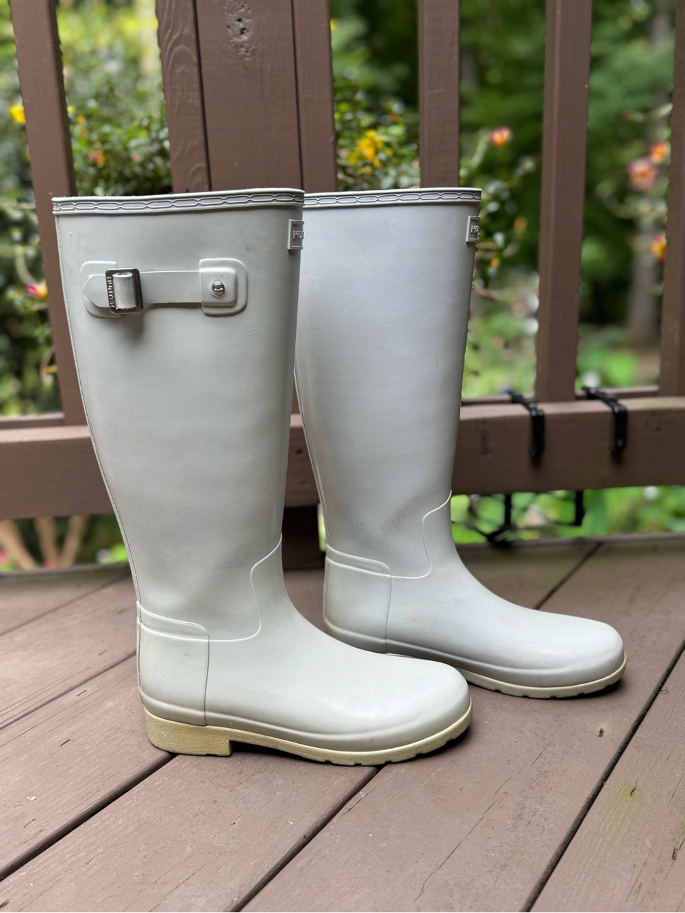 Hunter Original Tall Women's Refined GLOSS Tall Rain Boots Stormy Gray Size 7 - Picture 3 of 15